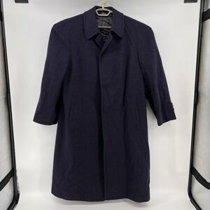 Canali Milano for Bloomingdale's Men's 100% Wool Overcoat Trench‎ Navy Blue